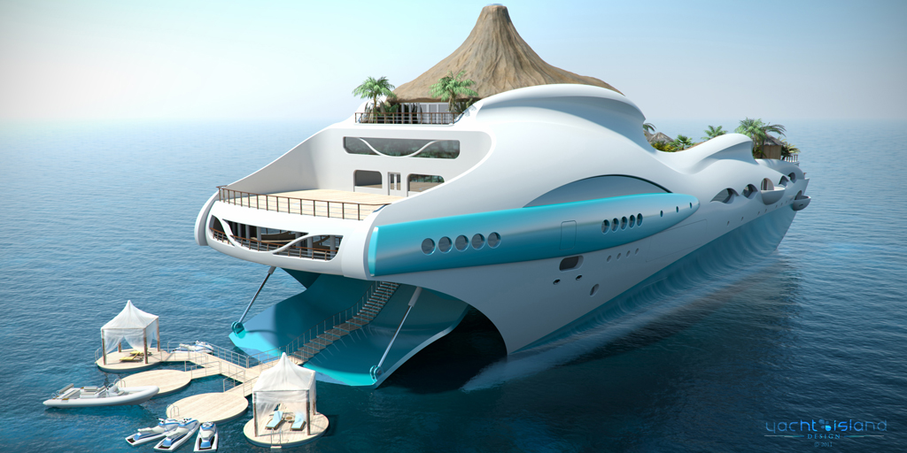 Яхтата "Tropical Island" - автоматично разгъваща се палуба-плаж